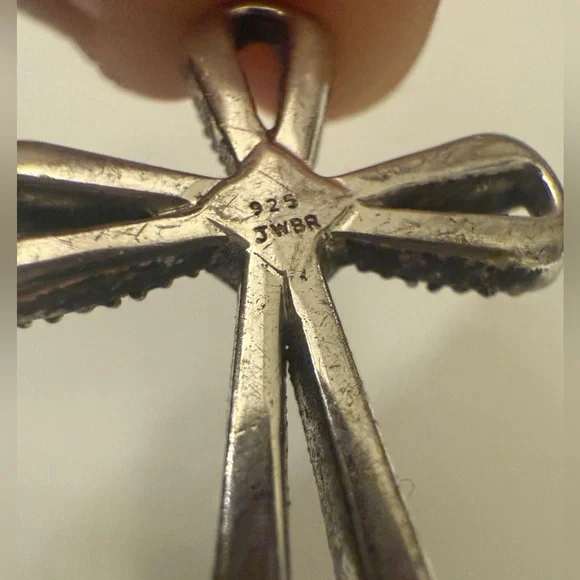 Vintage 925 Sterling Silver Marcasite Religious Cross
Pendant - Picture 9 of 11